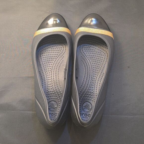 CROCS WOMENS BRYNN BALLET with TOE CAP AND SPARKLE TRIM FLATS - Picture 5 of 16
